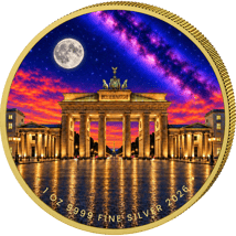 1 Unze Silber Berlin bei Nacht - Brandenburger Tor 2026 (Auflage: 100)