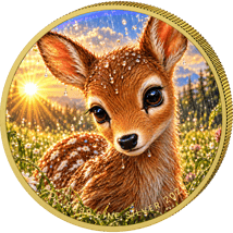 1 oz Silver German Baby Forest Animals Fawn 2026 (Mintage: 100 | Partially Gilded)