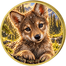 1 Unze Silber Deutsche Baby Waldtiere Wolf 2026 (Auflage: 100 | teilvergoldet)