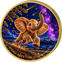 1 Unze Silber Baby African Animals Elefant 2026 (Auflage: 100 | teilvergoldet)