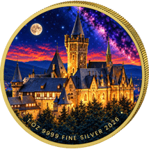 1 Unze Silber Sachsen-Anhalt bei Nacht - Schloss Wernigerode 2026 (Auflage: 100)