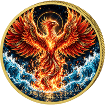 1 Unze Silber Phönix Feuer und Wasser 2026 (Auflage: 100 | vergoldet)