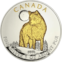 1 Unze Silber Wildlife Wolf 2011 (teilvergoldet)