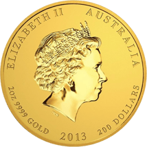 2 Unze Goldmünze Lunar II Schlange 2013