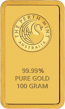 100g Perth Mint Goldbarren Känguru