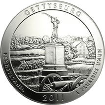 5 Unzen Silber ATB Gettysburg Military National Park 2011
