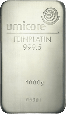 1kg Platinbarren Umicore, Heraeus, Degussa, PAMP, UBS