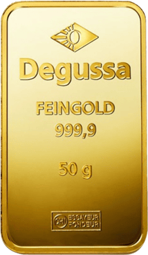 50g Goldbarren Degussa
