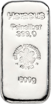500g Silberbarren (verschiedene Hersteller)