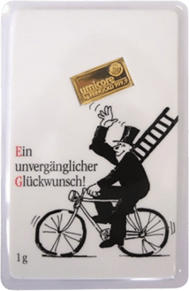 1g Mini Goldbarren Glückwunsch