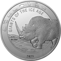 Woolly rhinoceros, image of the coin