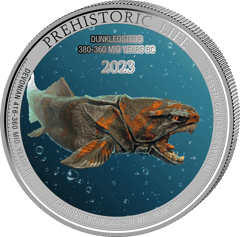 Dunkleo­steus, image of the coin