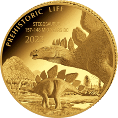 Stego­saurus, imagen de la moneda