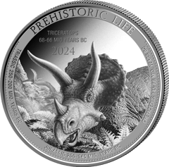 Triceratops, imagen de la moneda