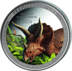Triceratops, image of the coin