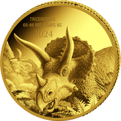 Triceratops, Abbildung der Münze