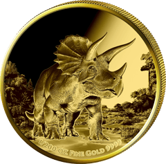 Triceratops, image of the coin