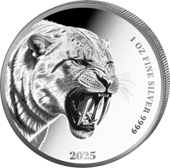 Felino dientes de sable, imagen de la moneda