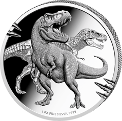 T. rex, image of the coin