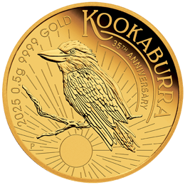 0,5g Gold Mini Kookaburra 35. Jubiläum 2025 PP (Auflage 2.500 | Polierte Platte)