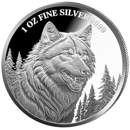 1 Unze Silber Heimische Tiere Wolf 2025 (Auflage: 1.000 | Polierte Platte)