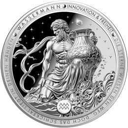 1 Unze Silber Sternzeichen Wassermann 2026 (Auflage: 5.000 | Diamant | Polierte Platte)