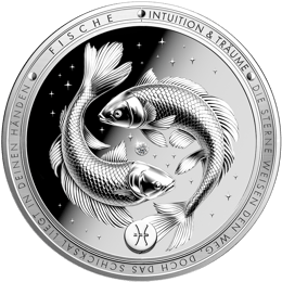 1 Unze Silber Sternzeichen Fische 2026 (Auflage: 5.000 | Diamant | Polierte Platte)