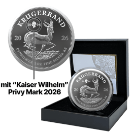 2 Unze Silber Krügerrand Kaiser Wilhelm II. Privy Mark 2026 (Auflage: 2.000 | Polierte Platte)