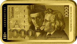 1000 Deutsche Mark Gold Münzbarren (Auflage: 5.000 | Polierte Platte)