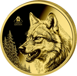 1/4 Unze Gold Heimische Tiere Wolf 2026 (Auflage: 25 | First Struck | Polierte Platte)