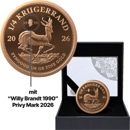 1/4 Unze Gold Krügerrand Willy Brandt Privy Mark 2026 PP (Auflage: 75 | Polierte Platte)