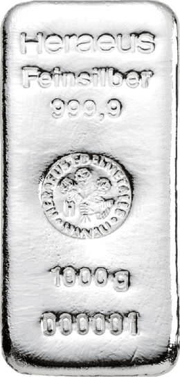 1 kg Silberbarren (verschiedene Hersteller)