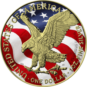 2 x 1 Unze Silber American Eagle Set 2021 (Auflage: 200 | Coloriert | Gildet)