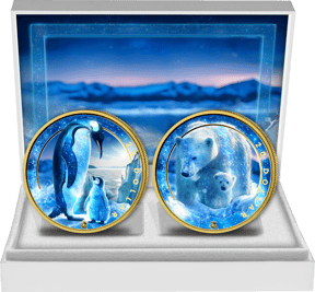 Polartiere Silber Set 2025 (Auflage: 50 | vergoldet)