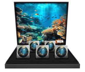 Deep Blue Sea Set 2023 (Auflage: 50 | coloriert | teilvergoldet | 5x 1 Unze)