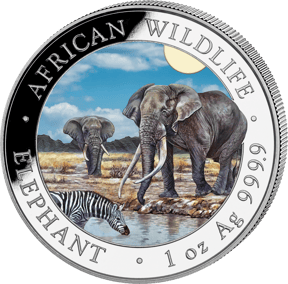Silber Somalia Elefant Tag & Nacht Set 2026 (Auflage: 500)