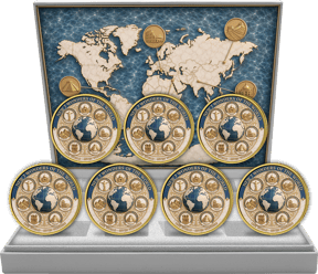 7 Weltwunder Silber Set 2026 (Auflage: 50 | teilvergoldet)