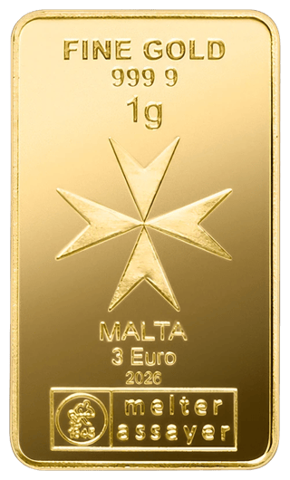 Malta Coin Bar 1 g Gold, photo of the piece