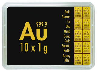 10 × 1 g Gold CombiBar, photo of the piece