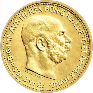 20 Kronen aus Österreich, Vorderseite mit dem Kopf Kaiser Franz Josephs I.