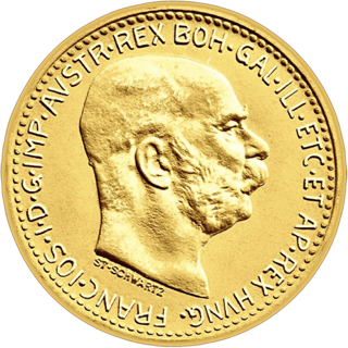 10 Kronen aus Österreich, Vorderseite mit dem Kopf Kaiser Franz Josephs I.