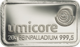 lingote de paladio, 20 g