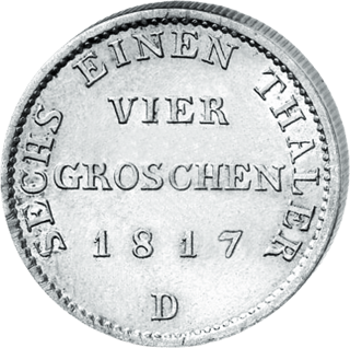 1/6 taler Pruisen, keerzijde met de waarde