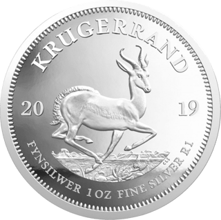 Silber-Krügerrand 2019 in Polierter Platte, Seite mit dem Springbock