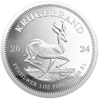 Silber-Krügerrand 2024 in Polierter Platte, Seite mit dem Springbock