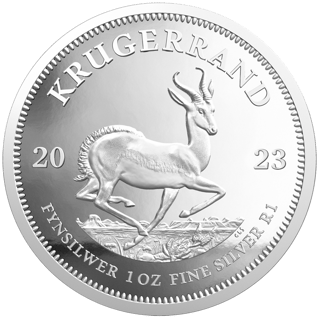 Silber-Krügerrand 2023 in Polierter Platte, Seite mit dem Springbock