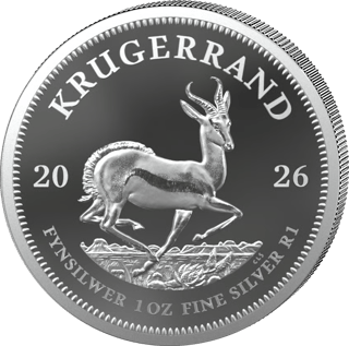Silber-Krügerrand 2026 in Polierter Platte, Seite mit dem Springbock