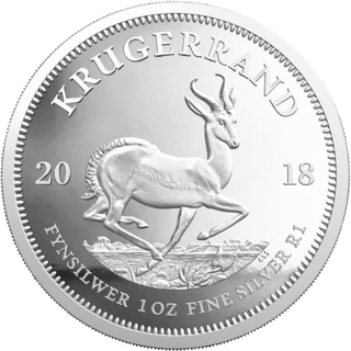 Silber-Krügerrand 2018 in Polierter Platte, Seite mit dem Springbock