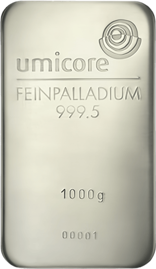 lingote de paladio, 1 kg