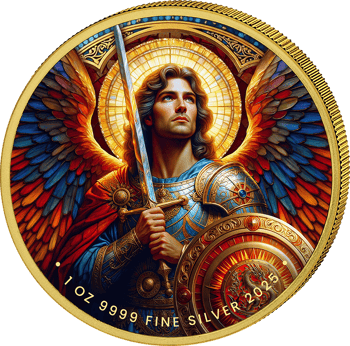 1 Unze Silber Erzengel Michael 2025 (Auflage: 100 | teilvergoldet)